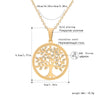 Tree of Life Crystal Round Small Pendant Necklace Gold Silvery Stainless Steel Elegant Women Necklaces 2022 Jewelry