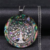 Tree of Life Crystal Stainless Steel Chain Necklaces Women Silver Color Big Necklaces Pendants Jewelry collar mujer NXS04