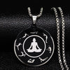 Tree of Life Enamel Stainless Steel Chain Necklaces for Men Ying Yang Silver Color Necklace Jewelry colgante hombre N726S01