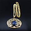 Tree of Life Lapis Lazuli Stainless Steel Chain Necklaces Women Gold Color Necklaces Bohemia Jewelry colier femme N14S04
