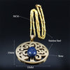 Tree of Life Lapis Lazuli Stainless Steel Chain Necklaces Women Gold Color Necklaces Bohemia Jewelry colier femme N14S04