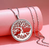 Tree of Life Necklace For Women Crystal Pendants Stainless Steel Necklace Silvery Long Sweater Chain Statement Jewelry