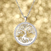 Tree of Life Necklace For Women Crystal Pendants Stainless Steel Necklace Silvery Long Sweater Chain Statement Jewelry