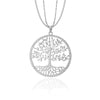 Tree of Life Pendant Necklace For Woman Clear Crystal Big Round Pendant Gold Color Long Double Layer Chain Jewelry 2022