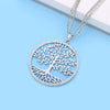 Tree of Life Pendant Necklace For Woman Clear Crystal Big Round Pendant Gold Color Long Double Layer Chain Jewelry 2022