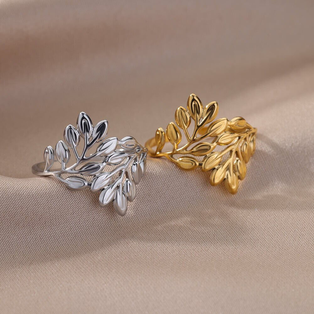 Tree of Life Rings for Women Open Adjustable Stainless Steel Gold Color Lucky Ring 2023 Trend Engagement Wedding Jewerly anillos