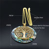 Tree of Life Stainless Steel Abalone Shell Paper Necklace Chain Gold Color Necklaces Round Boho Jewelry collar choker NXS04