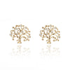 Tree of Life Stud Earrings For Women Crystal Plant Tree Gold/Rose Gold /Silvery Earring for Women Lucky Jewelry Gift accessories
