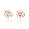 Tree of Life Stud Earrings For Women Crystal Plant Tree Gold/Rose Gold /Silvery Earring for Women Lucky Jewelry Gift accessories