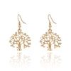 Tree of Life Women Earrings Jewelry Gold/Rose Gold/Silver Color Plant Crystal Drop Earrings For Girls Jewelry Drop Shipping