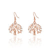 Tree of Life Women Earrings Jewelry Gold/Rose Gold/Silver Color Plant Crystal Drop Earrings For Girls Jewelry Drop Shipping
