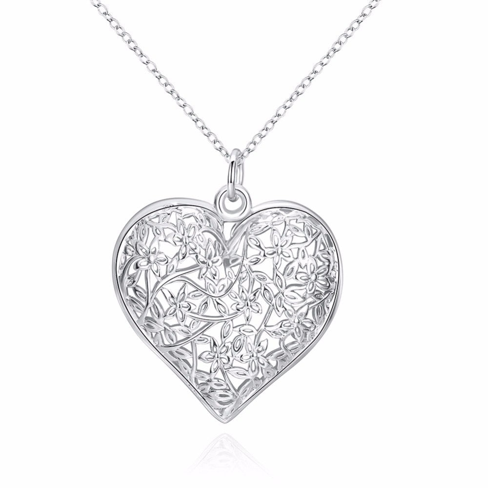 Tree-of-life-Flower-heart-Pendant-925-stamped-silver-plated-necklaces-Colar-de-Prata-20-snake