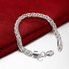 Trend 925 sterling Silver classic 6MM twisted circle Bracelet necklace Jewelry sets for women men wedding Party Gifts