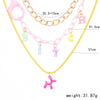 Trend INS Gold Color Multi-layer Bitch Necklace for Woman Cartoon Balloon Dog Letter Necklace Party Gift Punk Hip Hop Jewelry