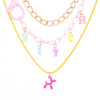 Trend INS Gold Color Multi-layer Bitch Necklace for Woman Cartoon Balloon Dog Letter Necklace Party Gift Punk Hip Hop Jewelry