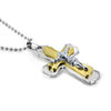 Trend Jesus Cross Chain Pendant Necklace For Men Women Neck Gold Black Blue Silver Color Hip Hop Rock Style Gift