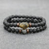 Trend Men's Bracelet Lava Stone Labradorite Moonstone Beads Bracelet Chakra Yoga Wood Bead Bracelet For Men Jewelry Bileklik