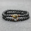 Trend Men's Bracelet Lava Stone Labradorite Moonstone Beads Bracelet Chakra Yoga Wood Bead Bracelet For Men Jewelry Bileklik