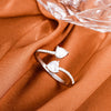 Trend Personality Colorful Stones Silvery Rings Jewelry Red Black Green Blue Crystal Heart Opening Rings for Women 2022