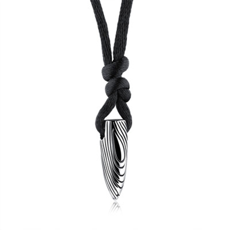 Trend Personality Simple Retro Titanium Steel Bullet Pendant Couple Festival Gift Retro Simple Accessories