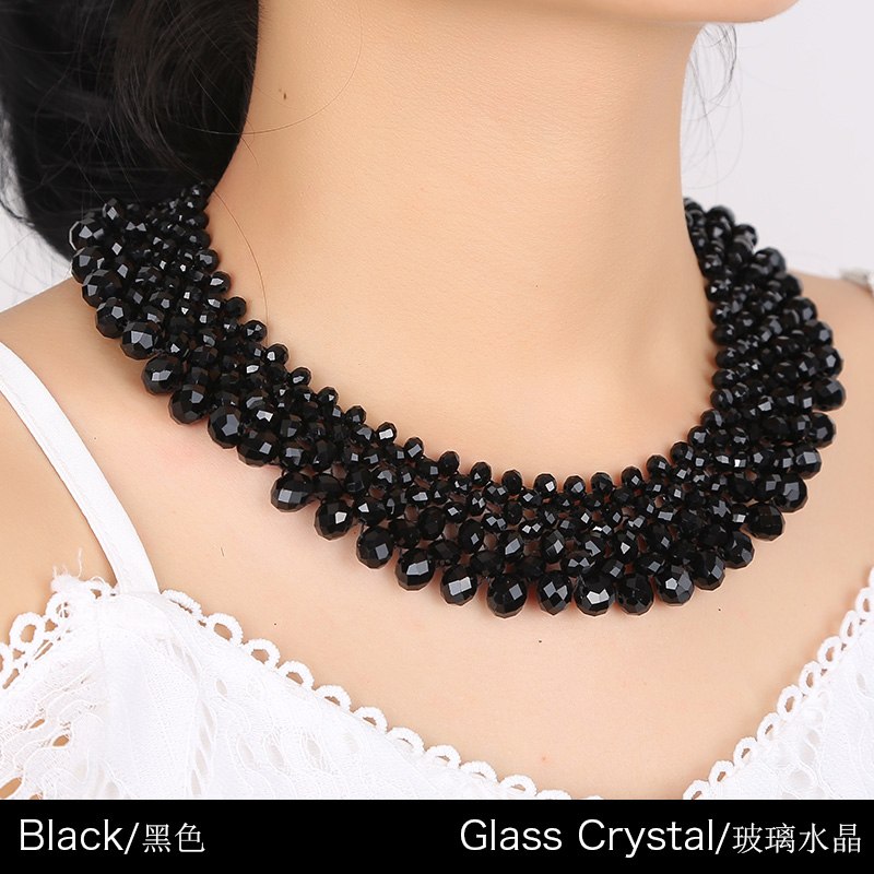 Trend colorful necklace for women Colorful crystal necklaces with ston Stylish crystal or stone jewelry made of crystal or stone