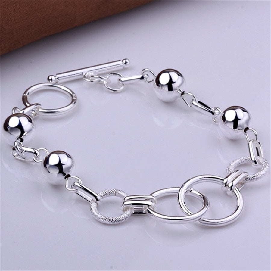 Trend products 925 sterling silver Pretty beads circle Bracelet for woman Popular brands jewelry Wedding party birthday gifts