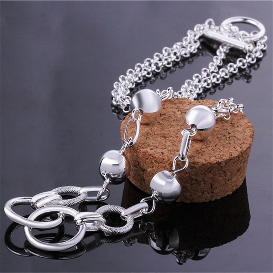 Trend products 925 sterling silver Pretty beads circle Bracelet for woman Popular brands jewelry Wedding party birthday gifts