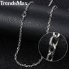 3mm Men Necklaces Stainless Steel Curb Rope Box Snake Link Chai Necklace Silver Color Men Jewelry 22 24 60cm KNN1