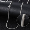 3mm Men Necklaces Stainless Steel Curb Rope Box Snake Link Chai Necklace Silver Color Men Jewelry 22 24 60cm KNN1