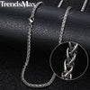 3mm Men Necklaces Stainless Steel Curb Rope Box Snake Link Chai Necklace Silver Color Men Jewelry 22 24 60cm KNN1