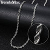 3mm Men Necklaces Stainless Steel Curb Rope Box Snake Link Chai Necklace Silver Color Men Jewelry 22 24 60cm KNN1