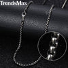 3mm Men Necklaces Stainless Steel Curb Rope Box Snake Link Chai Necklace Silver Color Men Jewelry 22 24 60cm KNN1