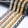 7/9/11mm Byzantine Necklace for Men Stainless Steel Chain Gold Silver Black 2020 Fashion Men Jewelry Gift 18-36 KNN23