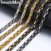 Byzantine Box Link Chain Necklace For Men Gold Silver Stainless Steel Long Necklaces  Hop Wholesale Jewelry KNN19