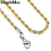 Gold Chain Necklace Men Women Rope Link Chain Silver/Gold Color 2020 Fashion Men's Jewelry 2/3mm 55cm KGNM122