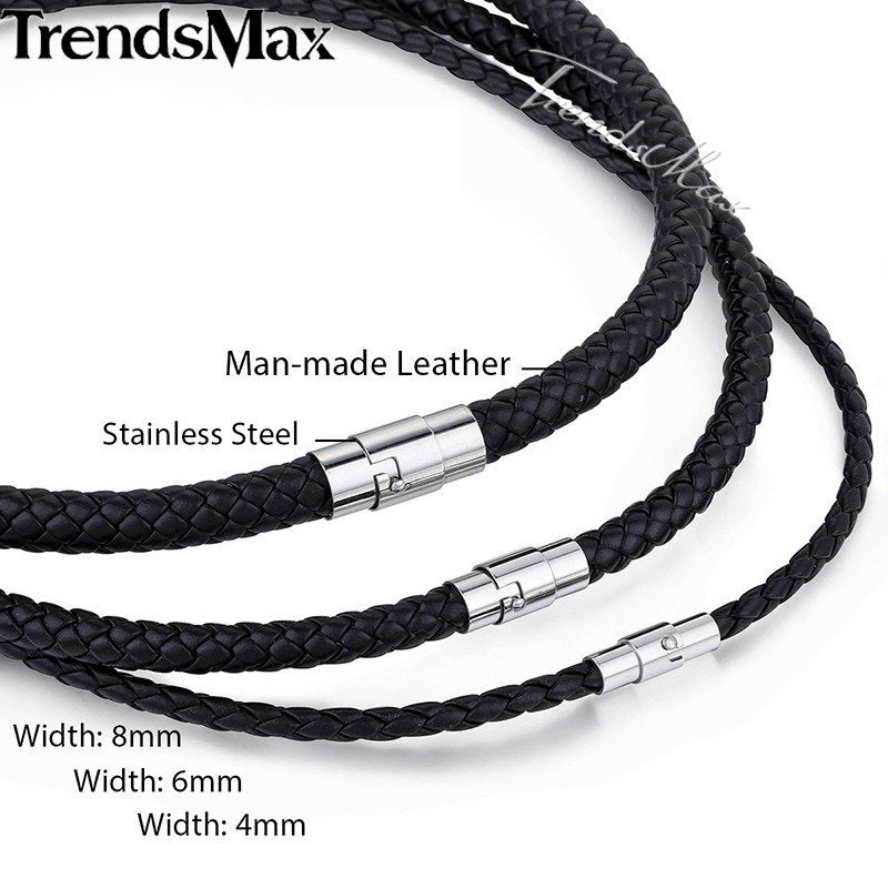 Men Leather Necklaces Choker Brown Rope Chain Male Jewelry Womens Mens Jewellery UNM27