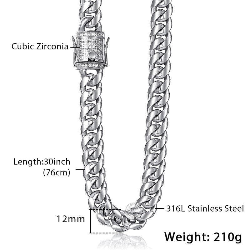 Boys Mens Chain Polished Cross Pendant Necklace Stainless Steel Round Box Link Gold Silver Tone LKPM130