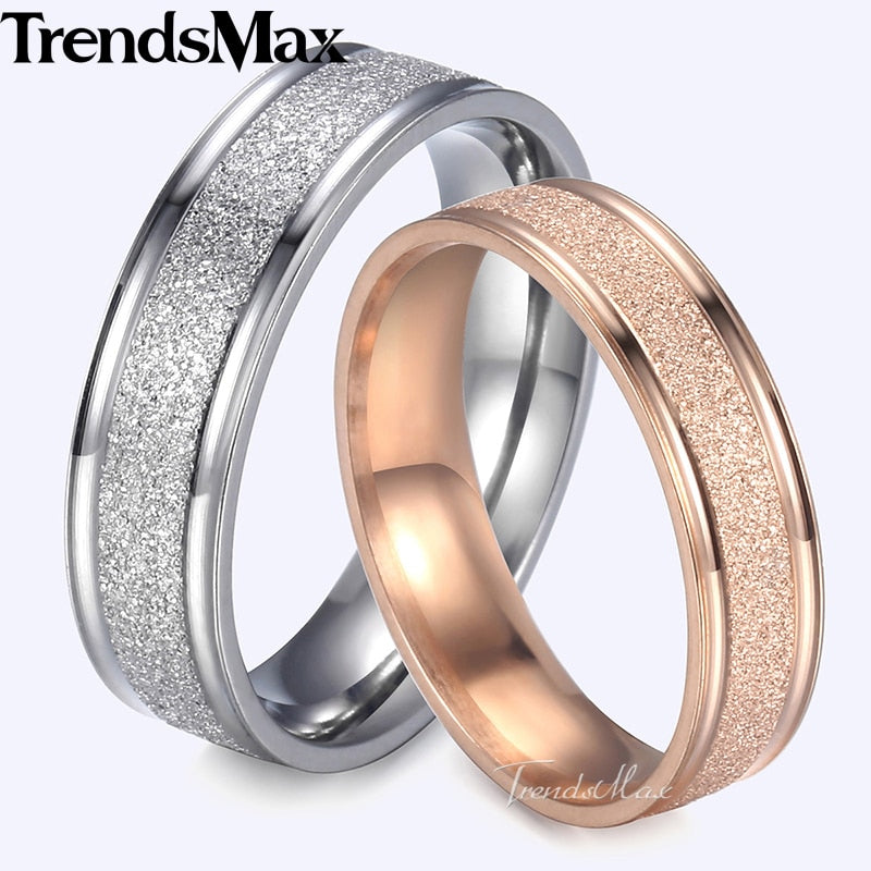 Wedding Rings For Men Women Stainless Steel Gold Silver Tone Engraved Womens Engagement Ring Fashion Jewelry KKRM31