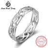 Trendy 100% Real 925 Sterling Silver Size Rings for Women Female Twisted Woven Design Finger Ring Jewelry Gift (Lam Hub Fong)
