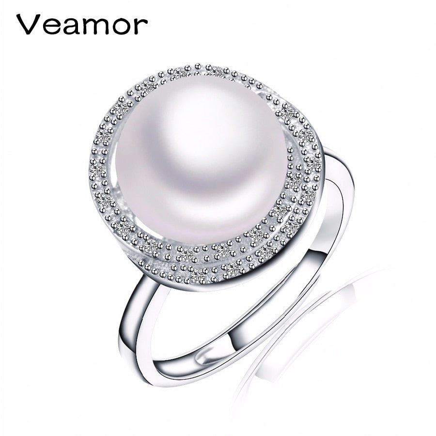 Trendy 11-12mm large pearl ring,Best Gift Ring for women/wife/girlfriend,Top quality 925 sterling silver jewelry 3 colors R026