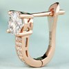 Trendy 18K Pure Rose Gold Moissanite Clip Earrings FOR Women 0.5CT VS G Charles Colvard Gem Fine Jewelry Simulate Diamond Accent