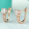 Trendy 18K Pure Rose Gold Moissanite Clip Earrings FOR Women 0.5CT VS G Charles Colvard Gem Fine Jewelry Simulate Diamond Accent