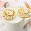 Trendy 2 Color Big Swirl Hoops Round Circles Flower Earrings for Women Gold Silver Color Earring Female Punk Fashion Jewelry