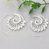 Trendy 2 Color Big Swirl Hoops Round Circles Flower Earrings for Women Gold Silver Color Earring Female Punk Fashion Jewelry