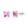 Trendy 7 Colors Austrian Crystal Butterfly Stud Earring Pure 925 Sterling Silver Small Earring Women Original Jewelry E294.