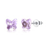 Trendy 7 Colors Austrian Crystal Butterfly Stud Earring Pure 925 Sterling Silver Small Earring Women Original Jewelry E294.