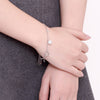 Trendy 925 Sterling Silver 7 Hangings Chain Link Strand Bracelets for Women Star Moon Beads Jewelry For Wedding Office Ladies