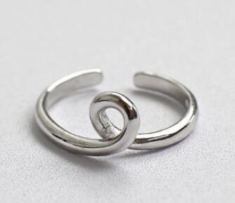 Trendy 925 Sterling Silver Jewelry Ribbon Knot Open Rings for Women Nice Gifts