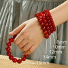 Trendy AAA Carnelian Bracelet Women Men Jewelry 6/8/12/14/16mm Red Stone Beads Bracelets & Bangle Bijoux Homme Erkek Bileklik