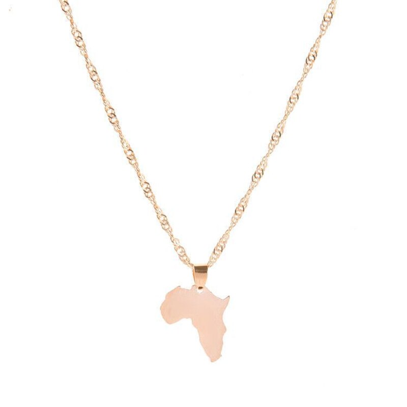 Trendy Africa Map Choker Necklace For Woman Gold Sliver Color Boho Simple Pendants Necklaces Female Jewelry Gifts New